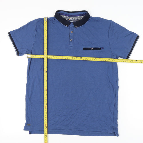 Le Shark Men’s Blue Polo Shirt Size L Short Sleeve Collared Casual
