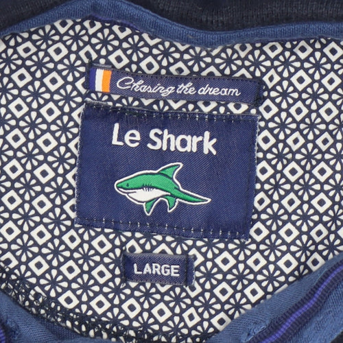 Le Shark Men’s Blue Polo Shirt Size L Short Sleeve Collared Casual