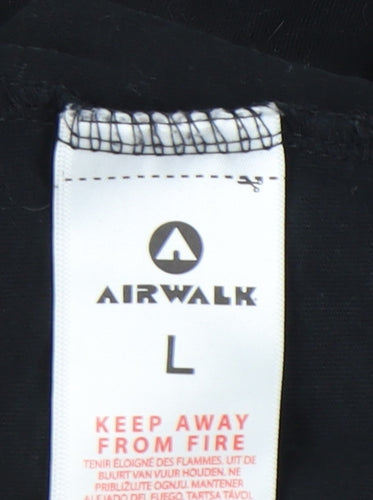 Airwalk Men's Black Camouflage Sleeve Pocket T-Shirt Size L