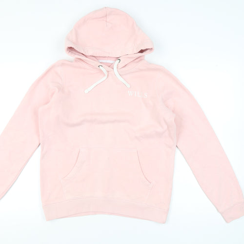 Jack Wills Women's Pink Cotton Hoodie UK 12 Pullover Casual Sweatshirt
