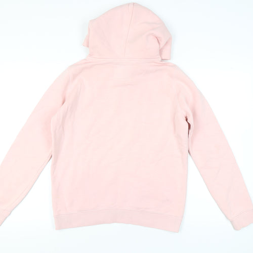Jack Wills Women's Pink Cotton Hoodie UK 12 Pullover Casual Sweatshirt
