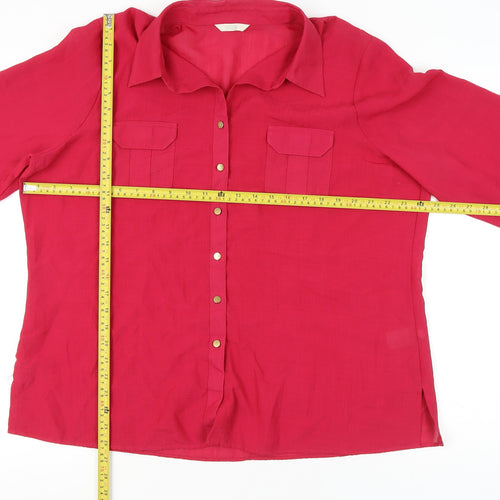 Marks and Spencer Women’s Pink Button-Up Shirt UK 22 3/4 Sleeves