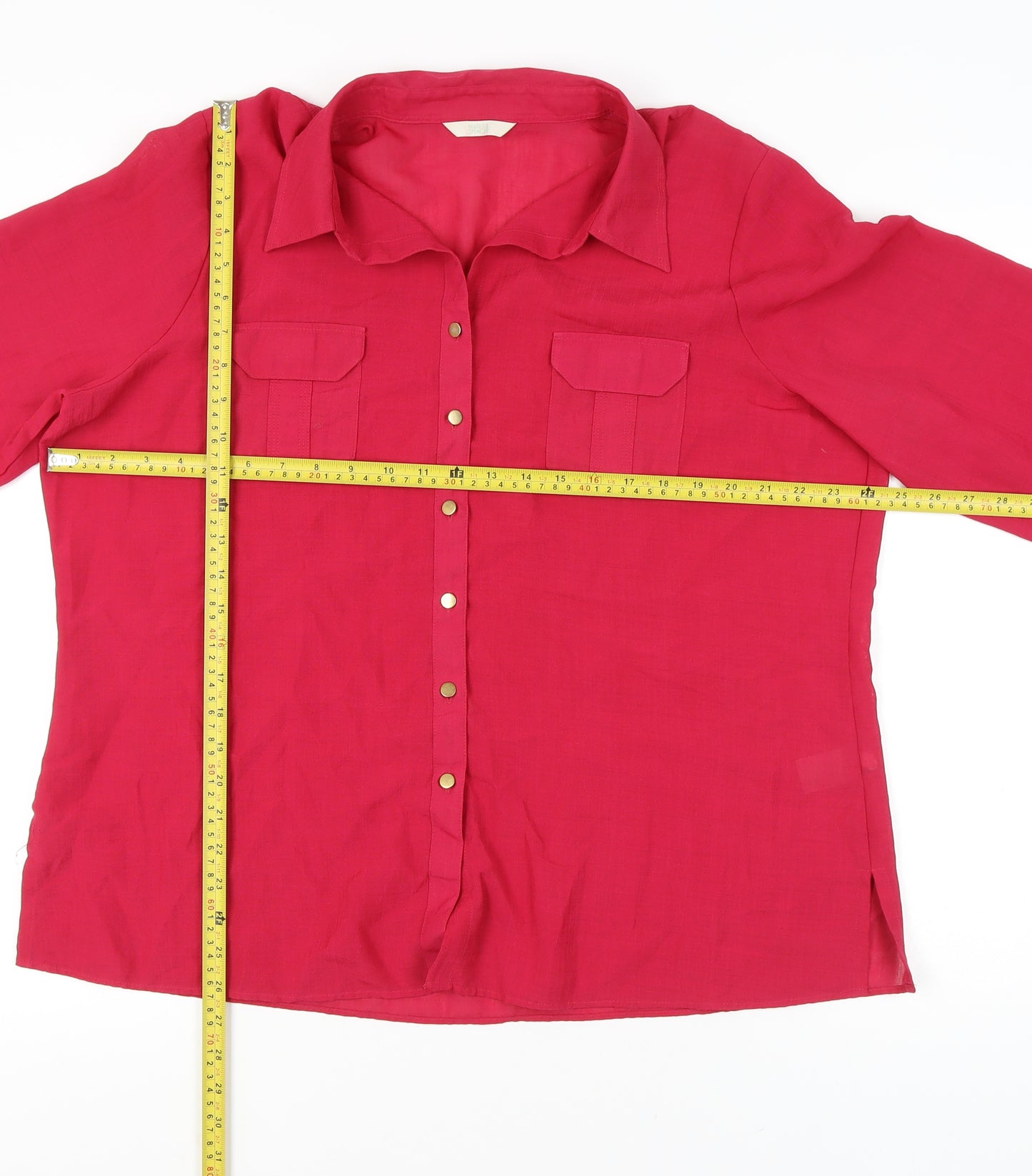 Marks and Spencer Women’s Pink Button-Up Shirt UK 22 3/4 Sleeves