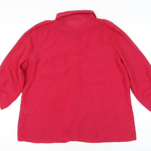 Marks and Spencer Women’s Pink Button-Up Shirt UK 22 3/4 Sleeves