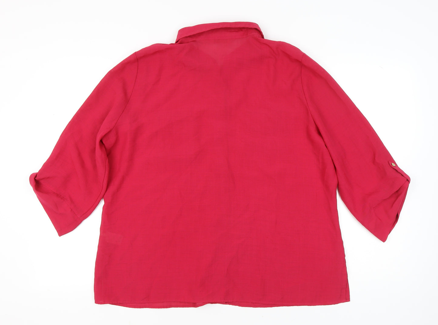 Marks and Spencer Women’s Pink Button-Up Shirt UK 22 3/4 Sleeves