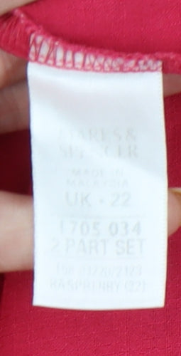 Marks and Spencer Women’s Pink Button-Up Shirt UK 22 3/4 Sleeves