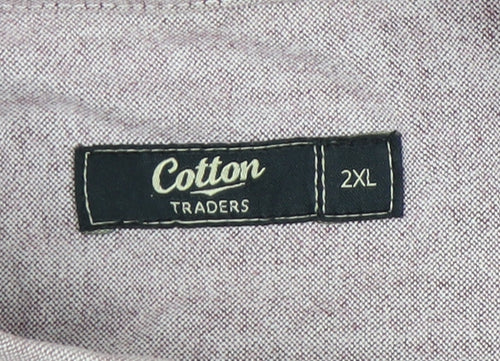 Cotton Traders Men’s Purple 2XL Button-Up Long Sleeve Shirt