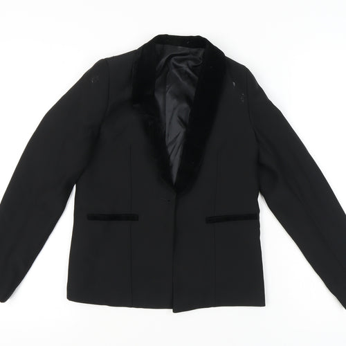 Paisley London Girls Black Slim Fit Blazer Jacket Size 12 Years