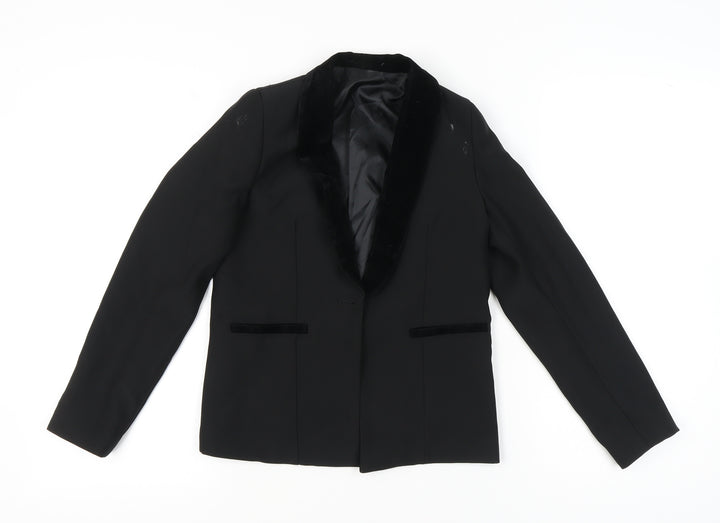 Paisley London Girls Black Slim Fit Blazer Jacket Size 12 Years