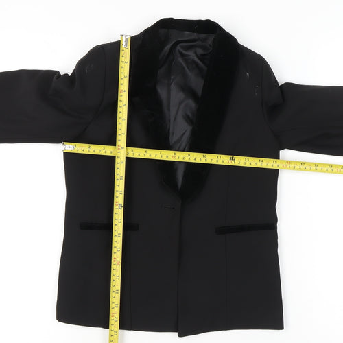 Paisley London Girls Black Slim Fit Blazer Jacket Size 12 Years