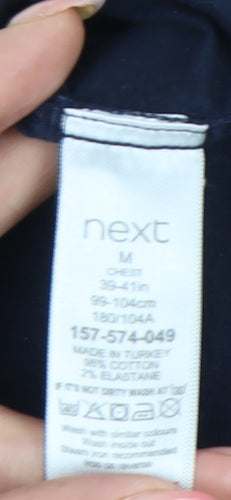 Next Mens Blue Slim Fit Button-Down Shirt Size M 39"-41" Long Sleeve