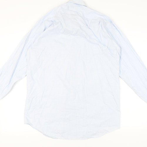 Austin Reed Men’s Blue Check Cotton Button-Up Shirt 16.5 42in