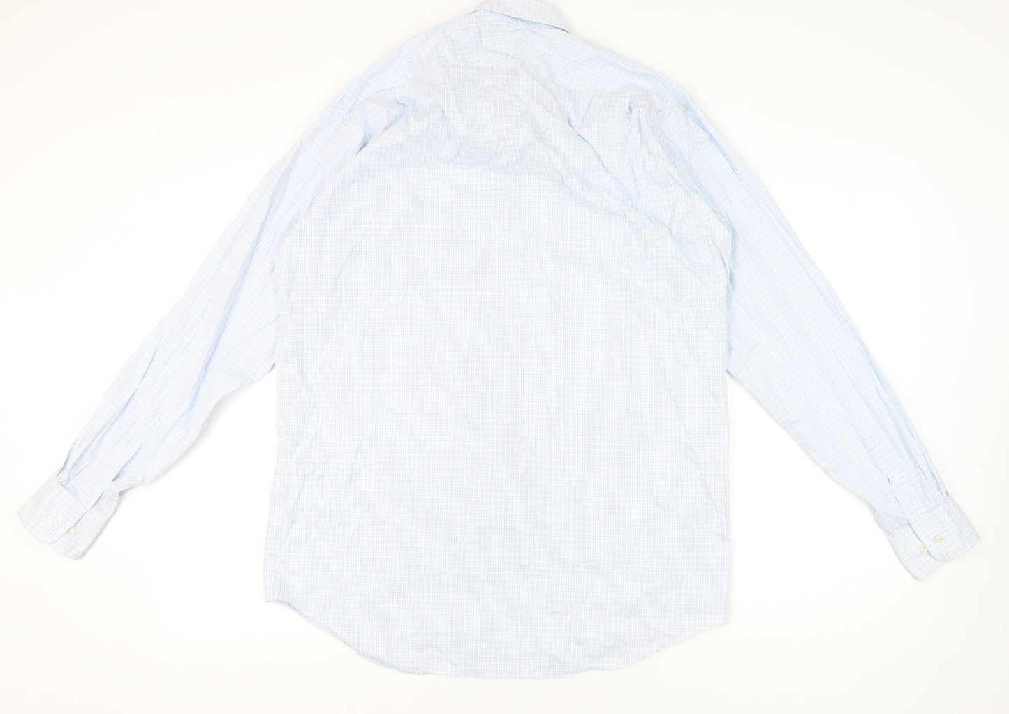 Austin Reed Men’s Blue Check Cotton Button-Up Shirt 16.5 42in