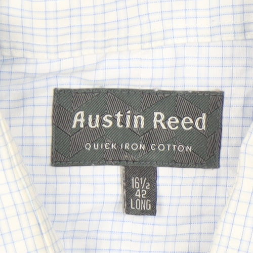 Austin Reed Men’s Blue Check Cotton Button-Up Shirt 16.5 42in