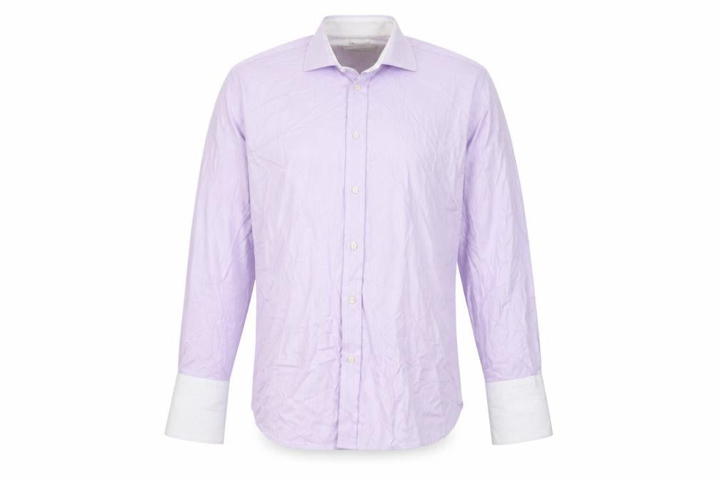 Ted Baker Men’s Purple Classic Fit Long Sleeve Cotton Dress Shirt 17 L