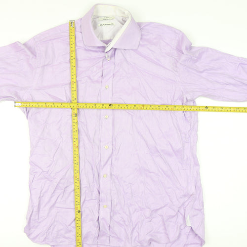 Ted Baker Men’s Purple Classic Fit Long Sleeve Cotton Dress Shirt 17 L