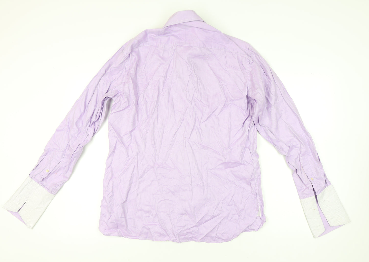 Ted Baker Men’s Purple Classic Fit Long Sleeve Cotton Dress Shirt 17 L