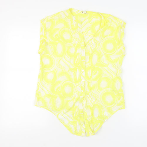 Monsoon Women’s Yellow Geometric Tunic Blouse UK 12 Cotton