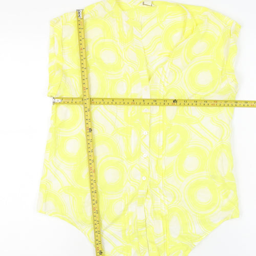 Monsoon Women’s Yellow Geometric Tunic Blouse UK 12 Cotton