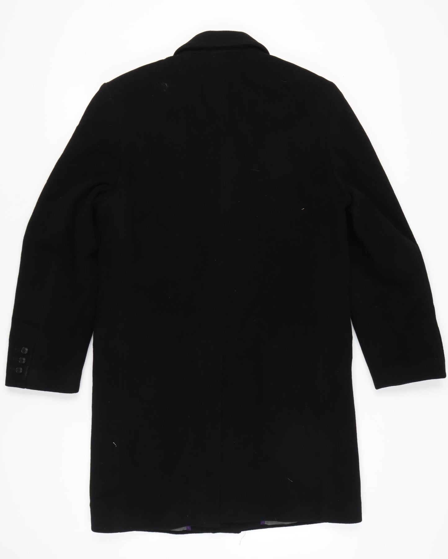 Next Men's Black Wool Blend Long Overcoat Size M Classic Formal