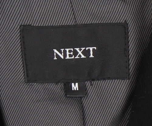 Next Men's Black Wool Blend Long Overcoat Size M Classic Formal