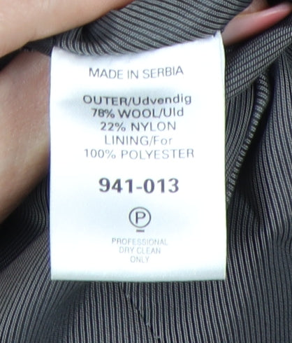 Next Men's Black Wool Blend Long Overcoat Size M Classic Formal