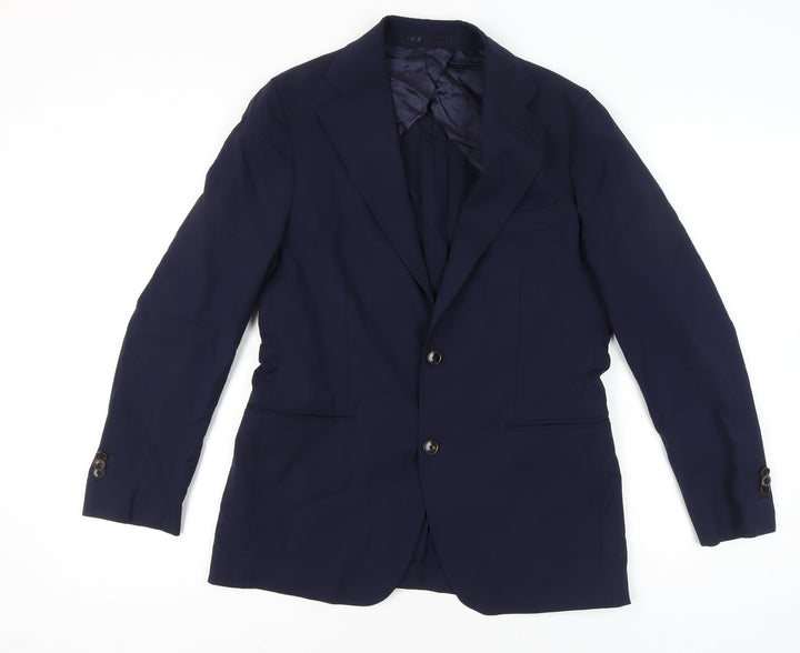 Sarto Mens Blue Wool Suit Jacket Medium Notch Lapel Two Button