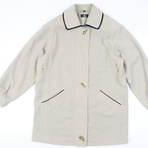 David Barry Womens Beige Mid-Length Overcoat UK14 Polyester