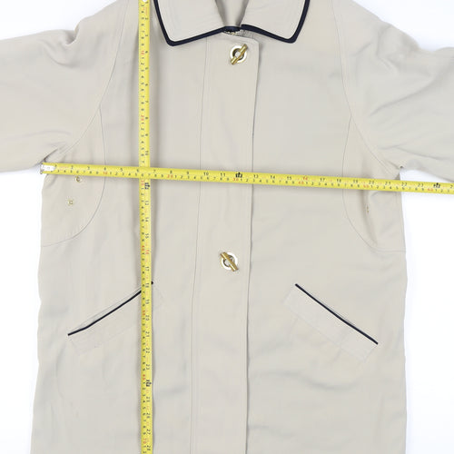 David Barry Womens Beige Mid-Length Overcoat UK14 Polyester