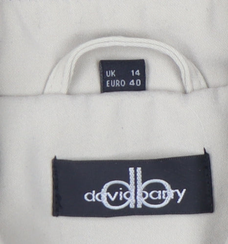 David Barry Womens Beige Mid-Length Overcoat UK14 Polyester