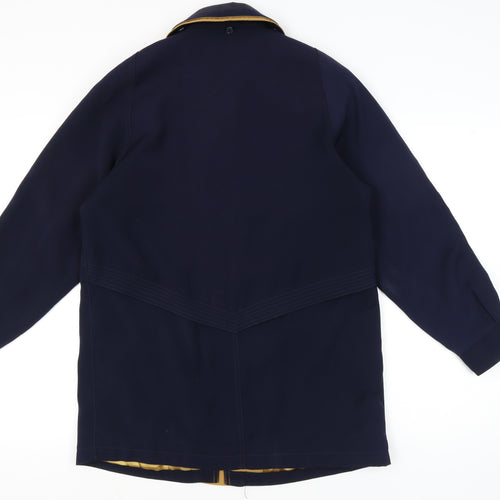 David Barry Womens Blue Size 12 Mid-Length Polyester Overcoat