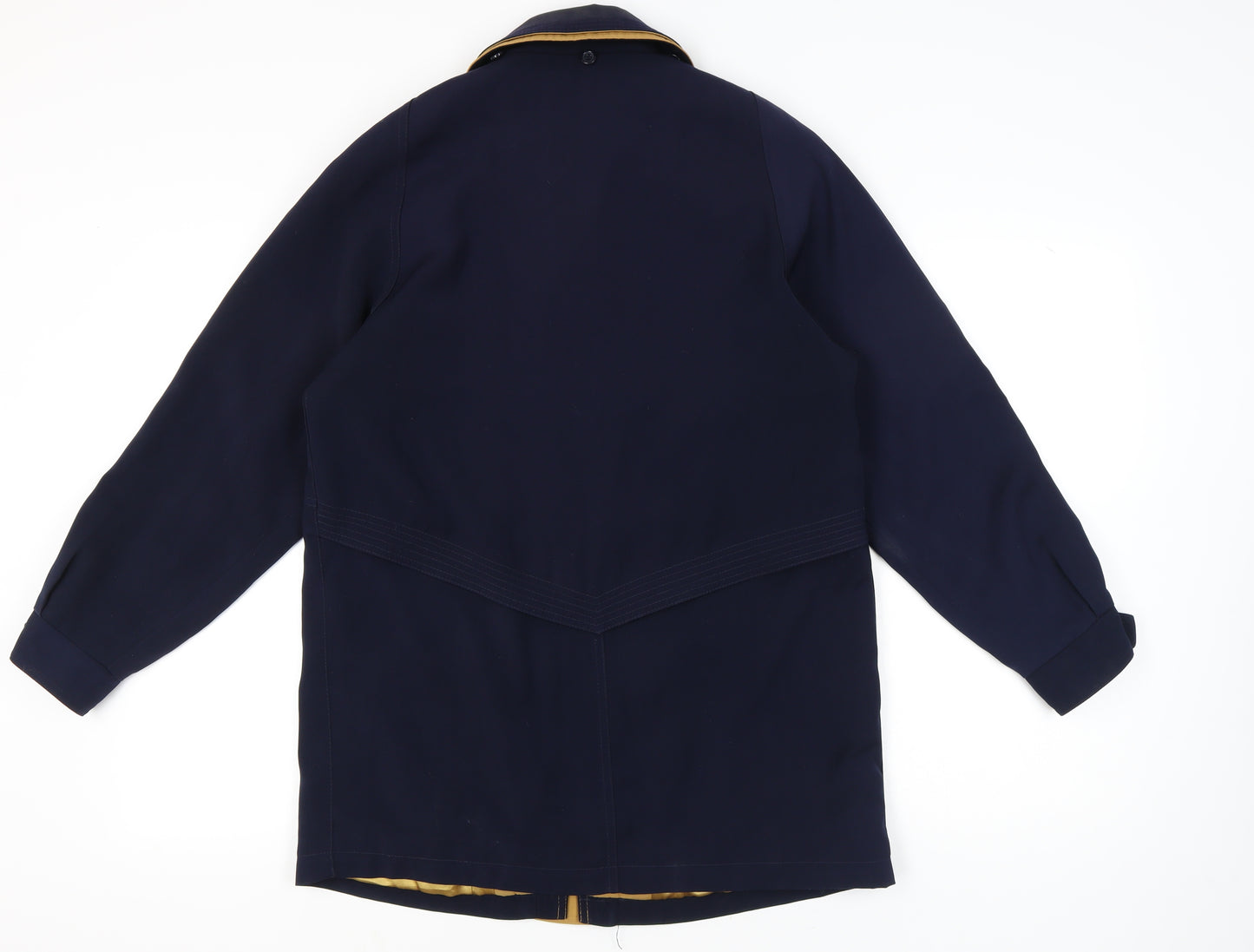 David Barry Womens Blue Size 12 Mid-Length Polyester Overcoat
