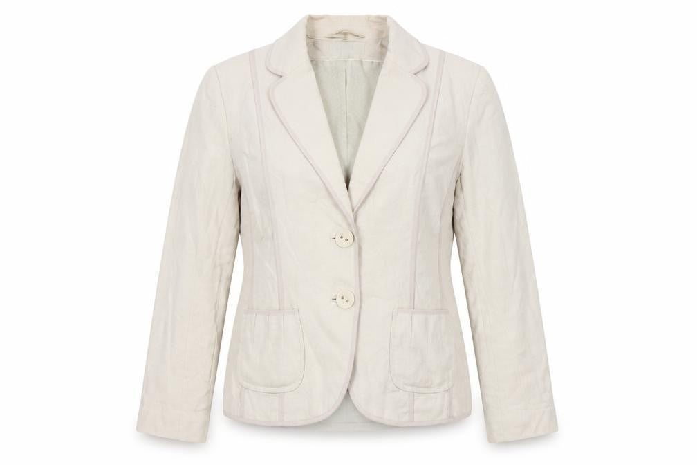 Marks and Spencer Women’s Beige Linen Blend Blazer UK 14 Regular Fit