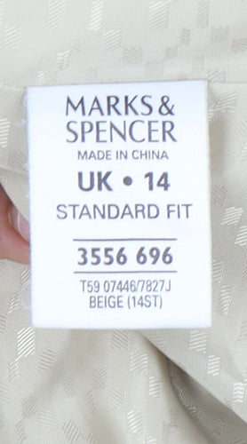 Marks and Spencer Women’s Beige Linen Blend Blazer UK 14 Regular Fit