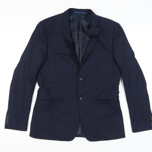 Topman Men's Blue Slim Fit Blazer Jacket 40R Notch Lapel