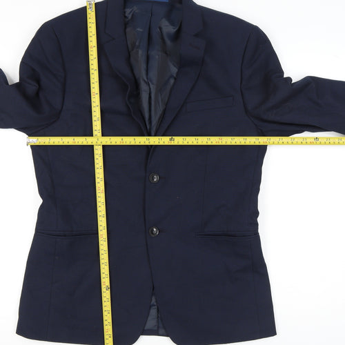 Topman Men's Blue Slim Fit Blazer Jacket 40R Notch Lapel