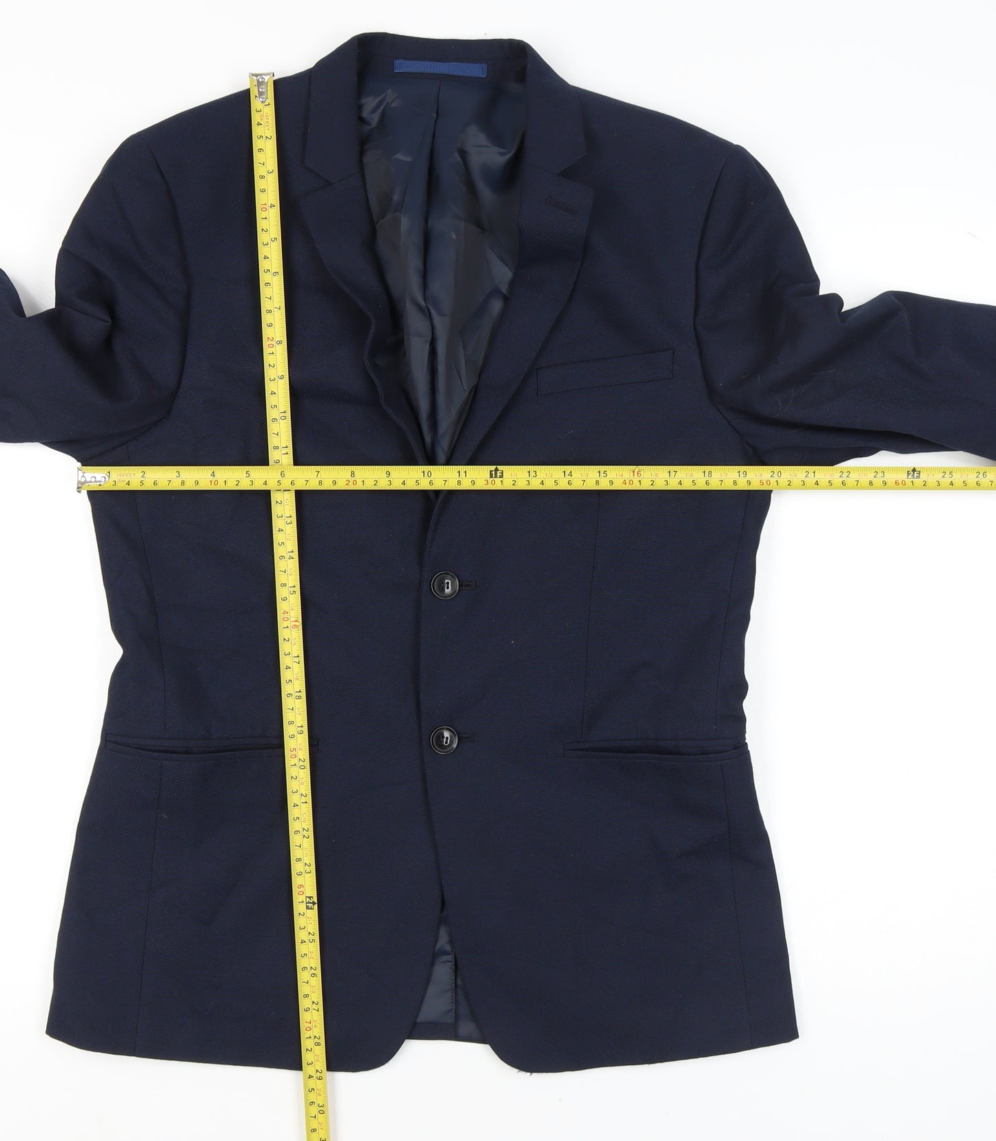 Topman Men's Blue Slim Fit Blazer Jacket 40R Notch Lapel