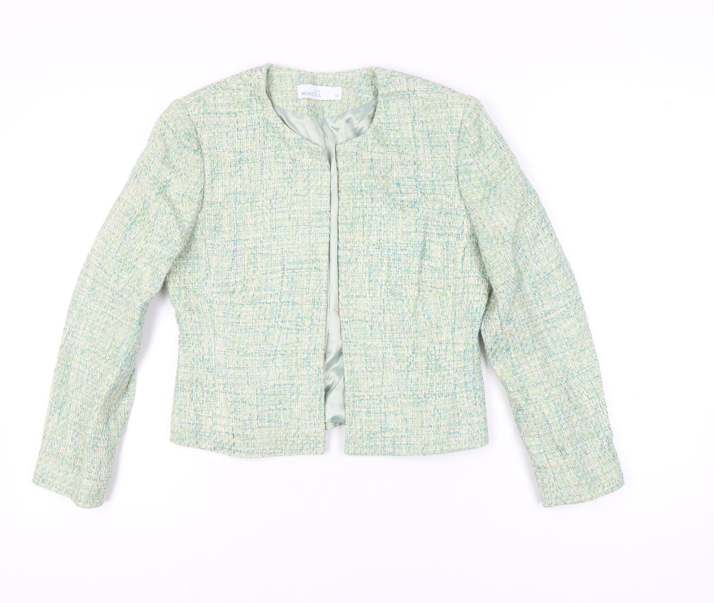 Minosa Petite Women’s Green Bouclé Suit Jacket Size 10 Workwear