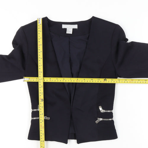 H&M Womens Black Slim Fit Blazer Jacket Size 4 Workwear Business