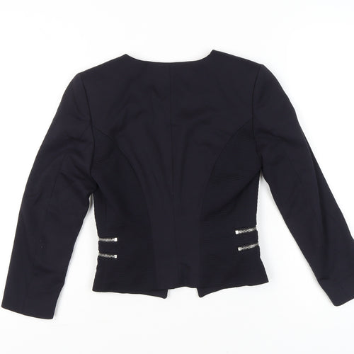 H&M Womens Black Slim Fit Blazer Jacket Size 4 Workwear Business