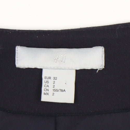 H&M Womens Black Slim Fit Blazer Jacket Size 4 Workwear Business