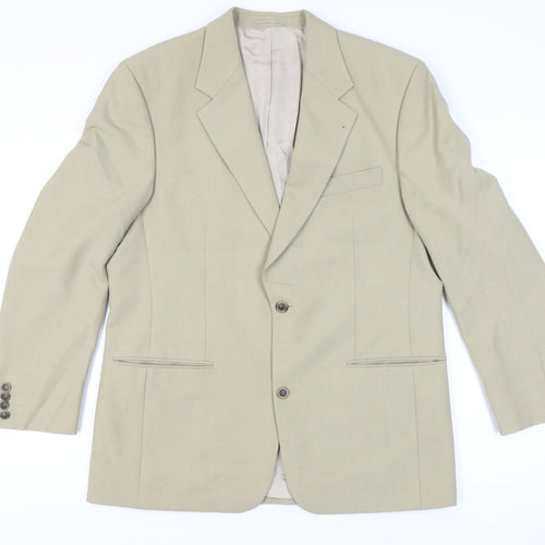 Tropicano Desch Men's Beige Wool Blend Blazer 42R Two Button