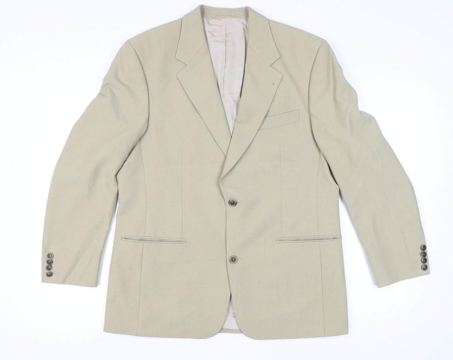 Tropicano Desch Men's Beige Wool Blend Blazer 42R Two Button