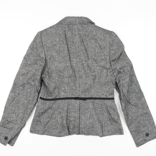 Dorothy Perkins Women Grey Linen Blend Size 10 Suit Jacket Blazer