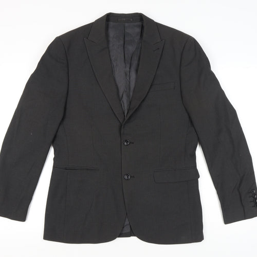 Next Men's Grey Blazer Jacket Size 40 Regular Fit Notch Lapel