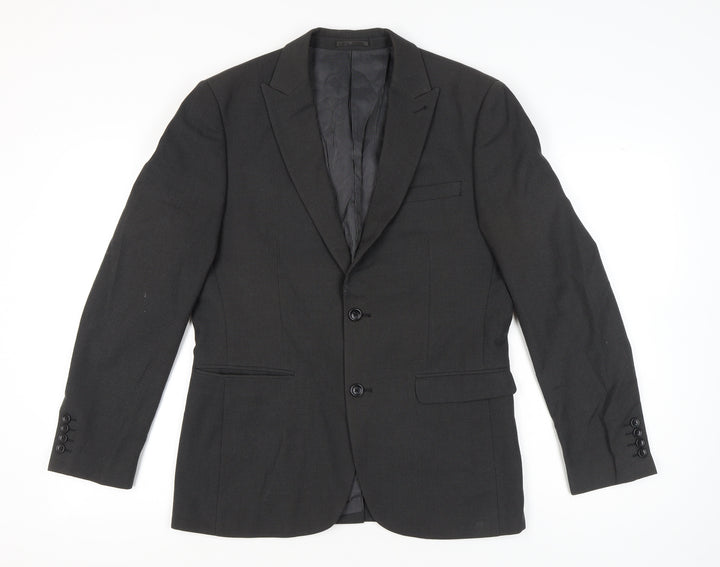 Next Men's Grey Blazer Jacket Size 40 Regular Fit Notch Lapel