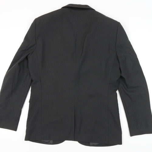 Next Men's Grey Blazer Jacket Size 40 Regular Fit Notch Lapel