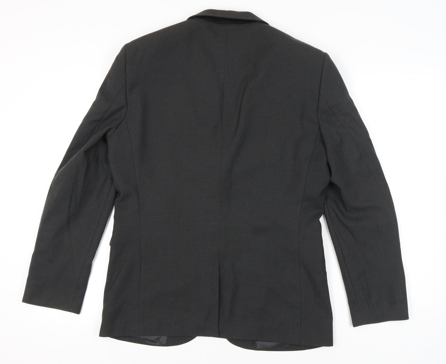 Next Men's Grey Blazer Jacket Size 40 Regular Fit Notch Lapel