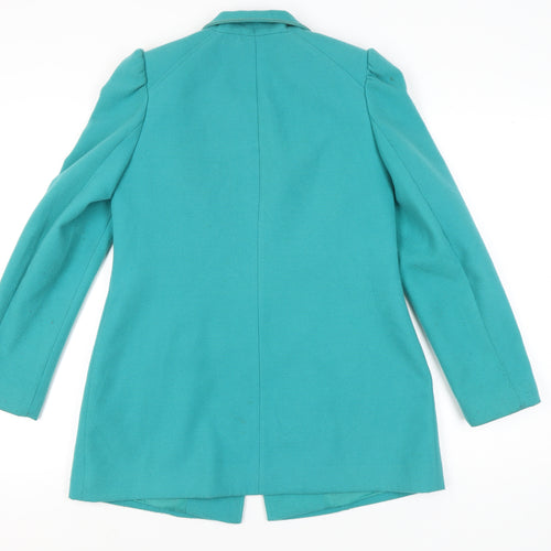 F&F Women’s Green Mid-Length Coat Size 10 Button Classic