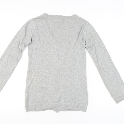 Gap Kids Teens Grey Cotton Sequin Pocket V-Neck Cardigan Size 14